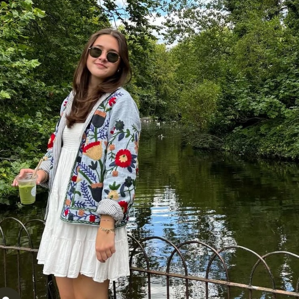 Colorful Embroidered Teddy Jacket - Picture 3 of 9